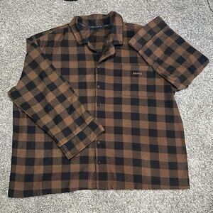 SKIMS Jasper Buffalo Plaid Fleece Pajama Top Unisex Size 4X Cozy Soft Cabincore